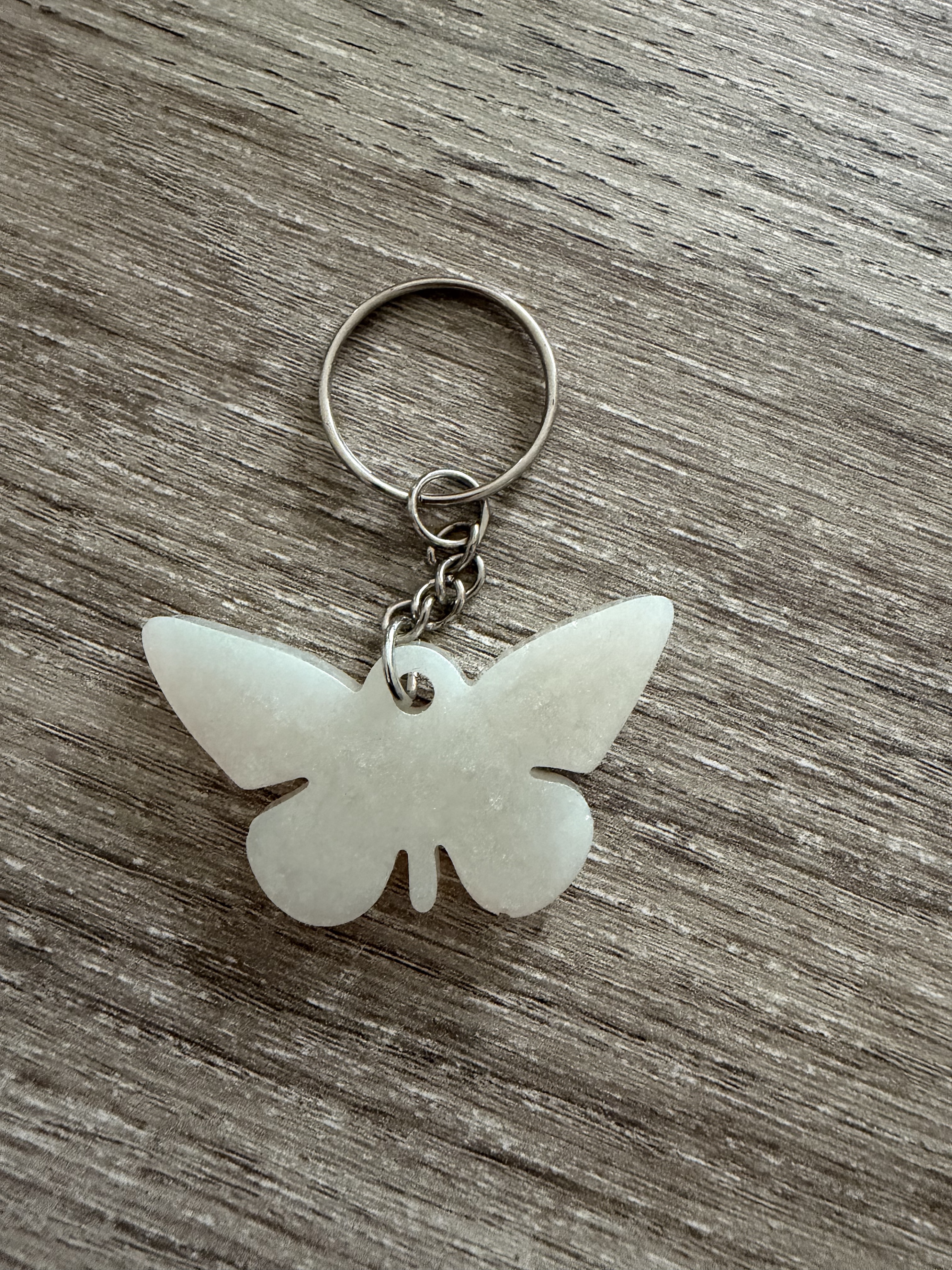 Porte clé papillon blanc