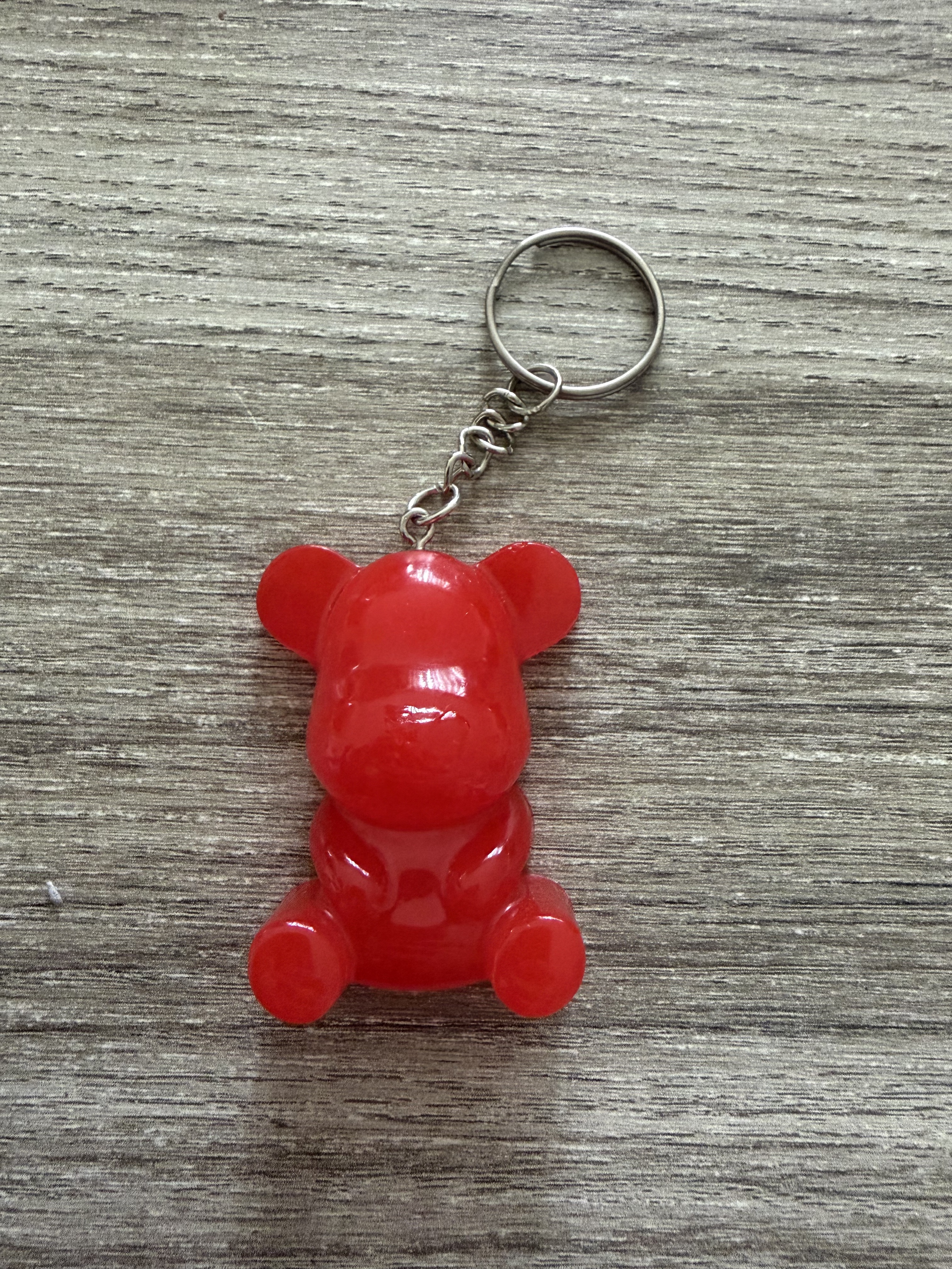 Porte clé ourson 55mm rouge