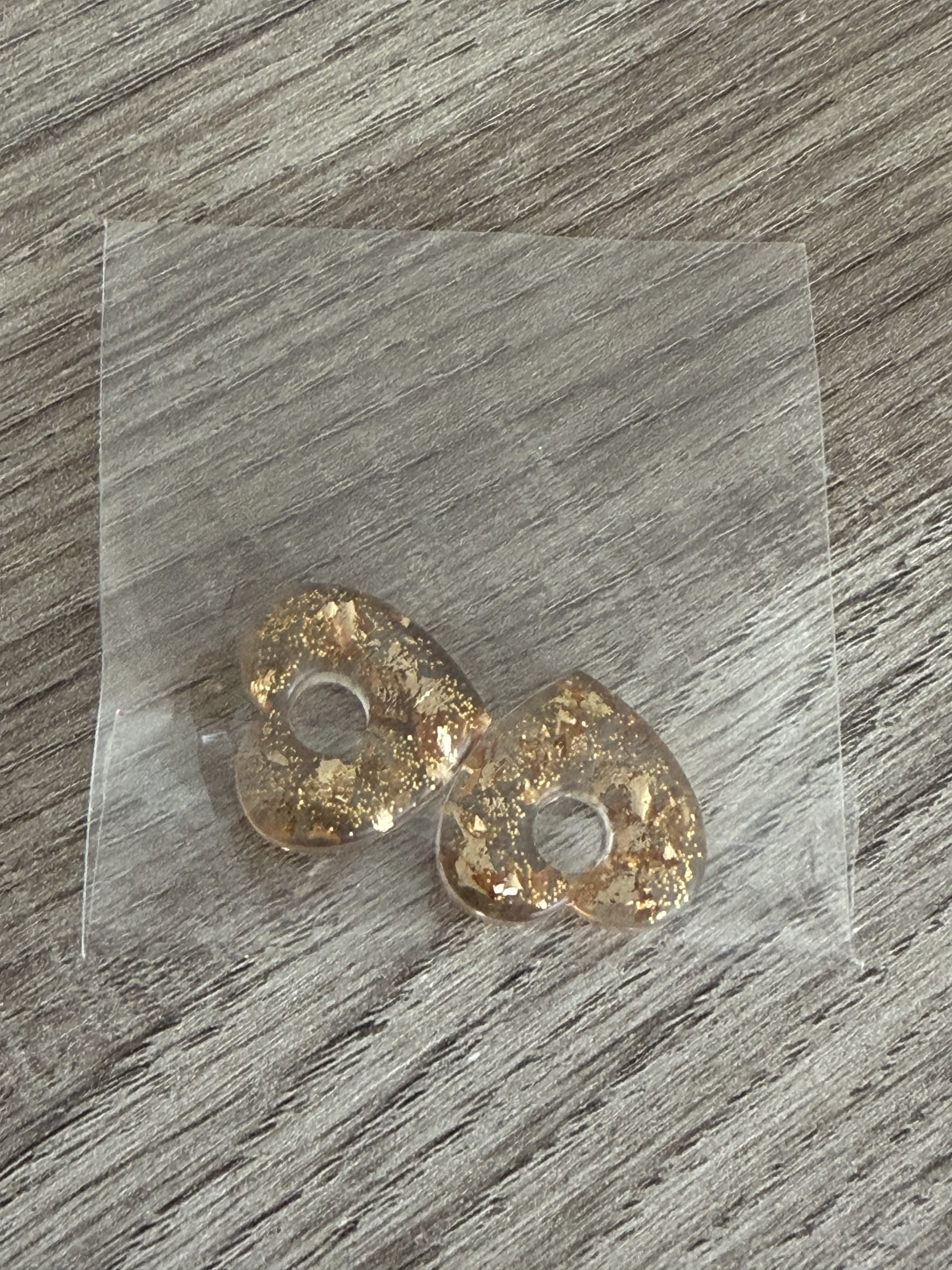 Pampilles coeur feuille d'or