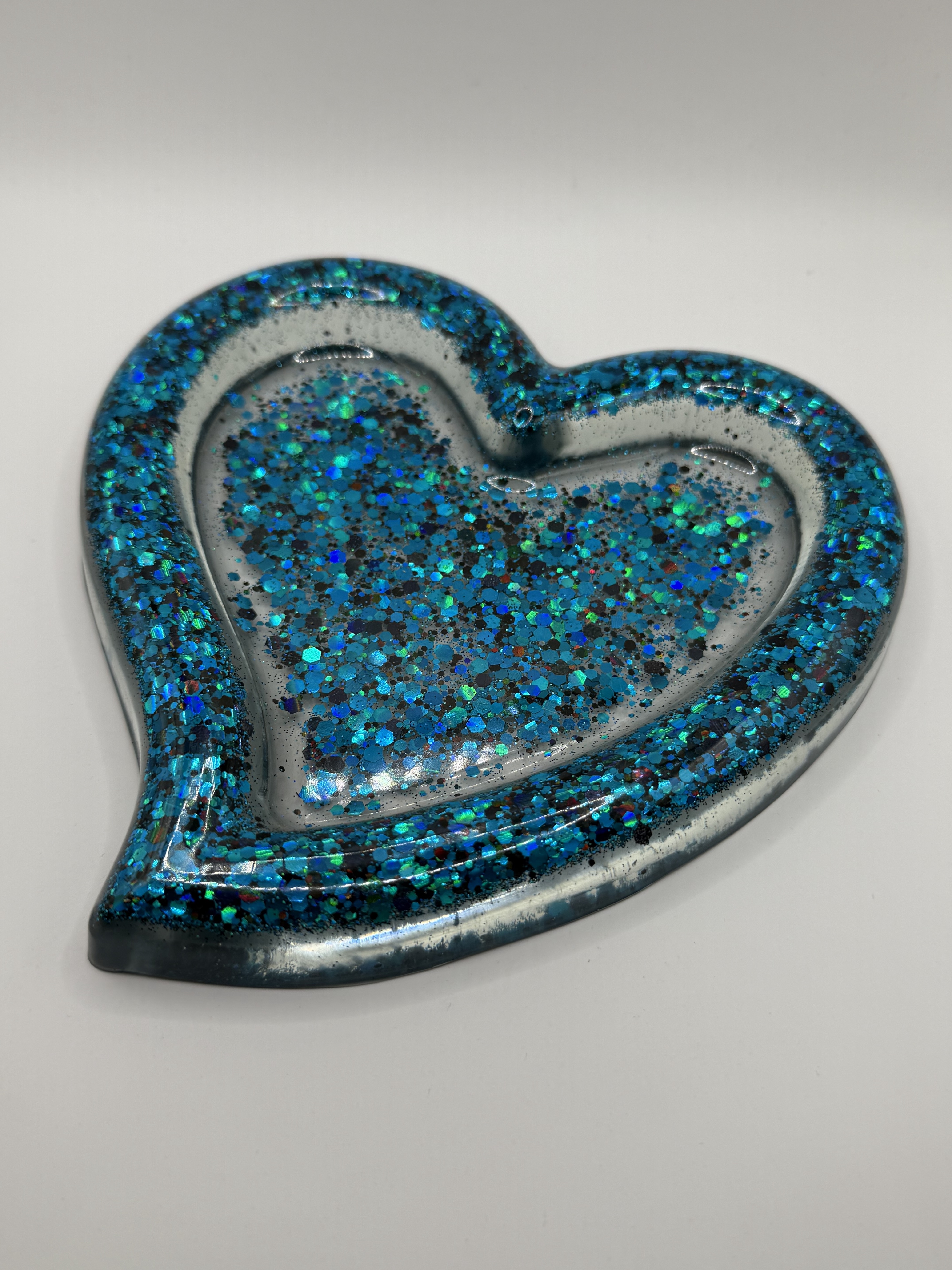 Coeur 15cm - paillette bleue