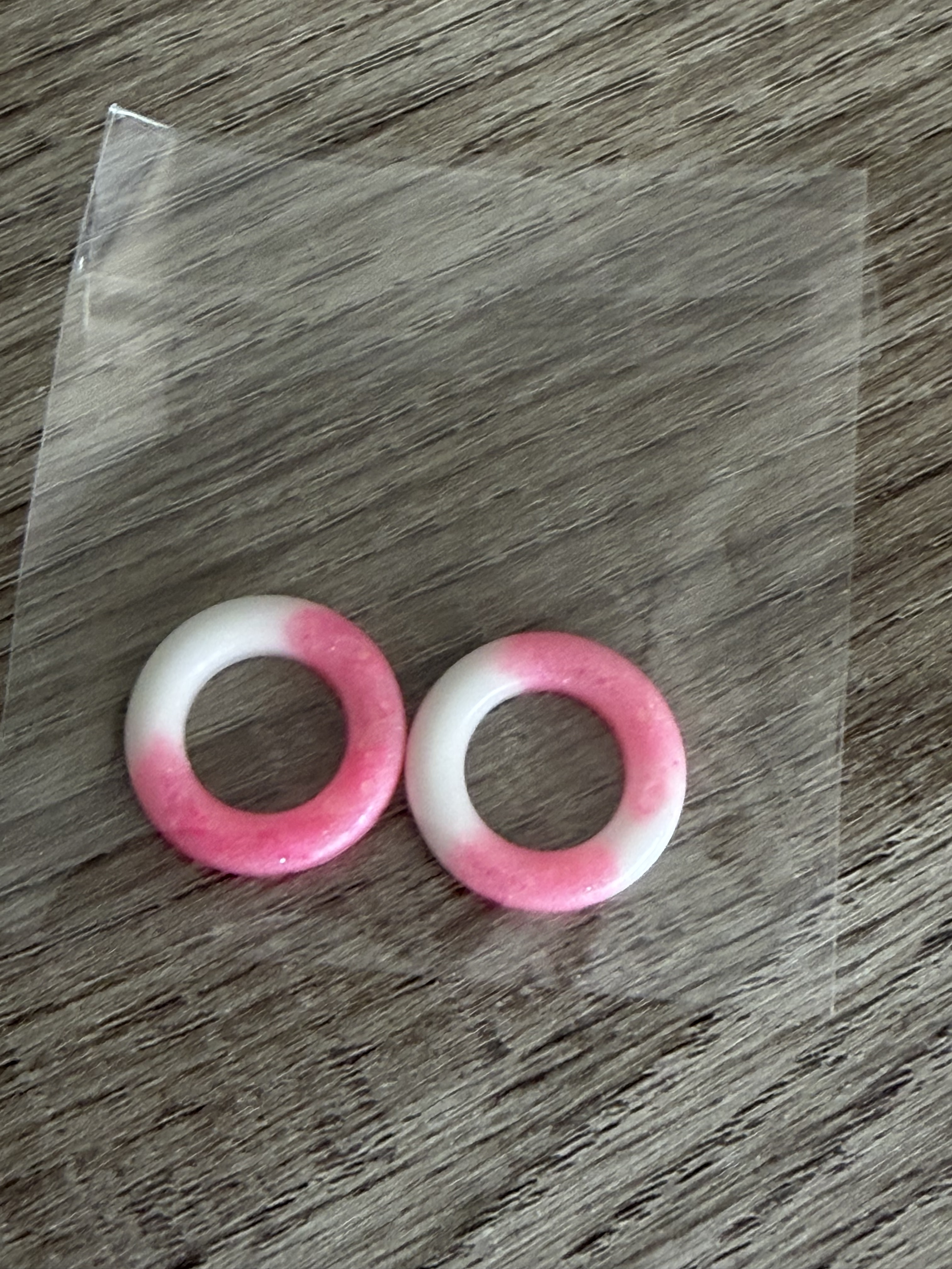 Pampilles cercle rose et blanc