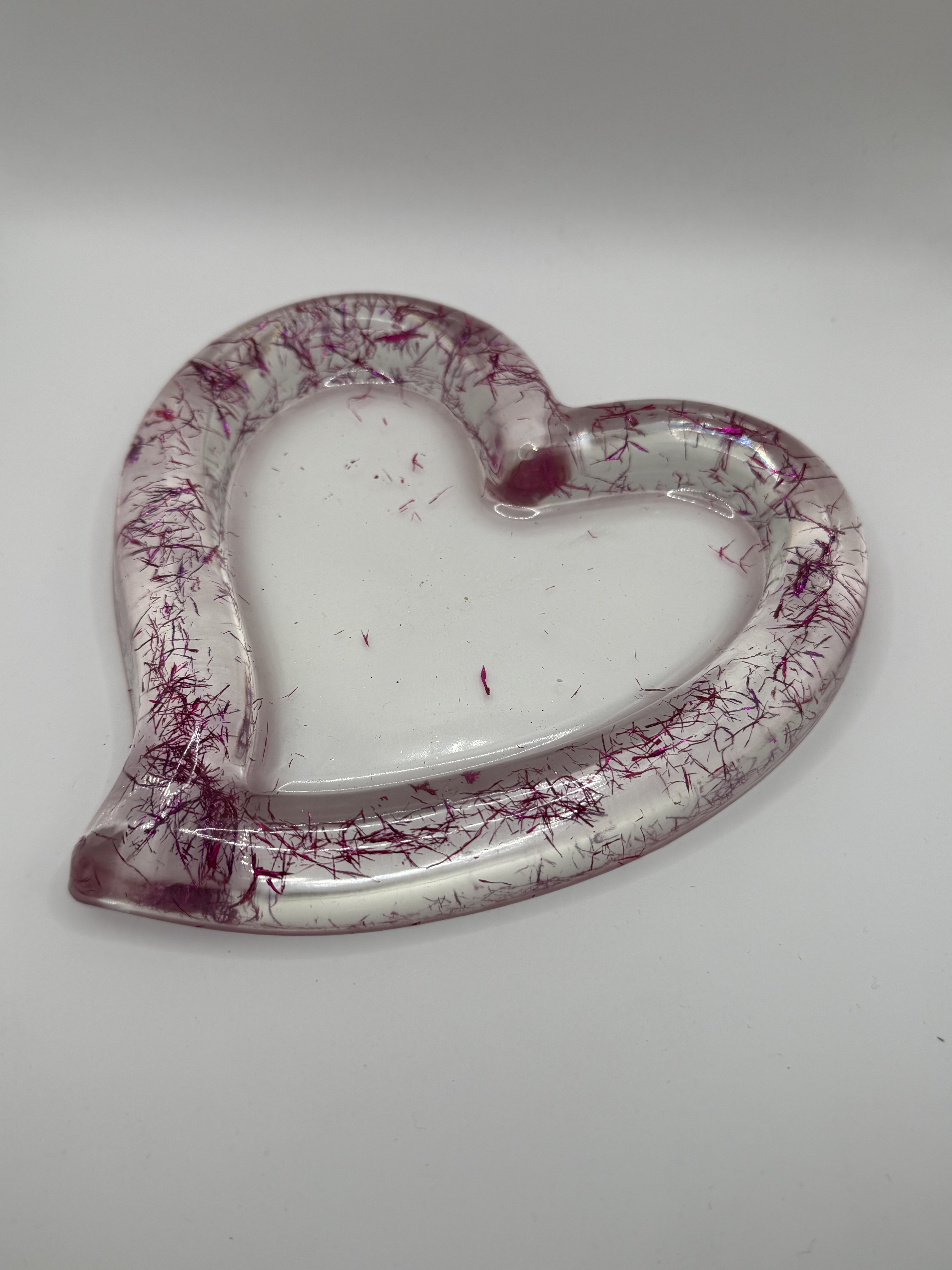 Coeur 15cm - fil rouge/rose