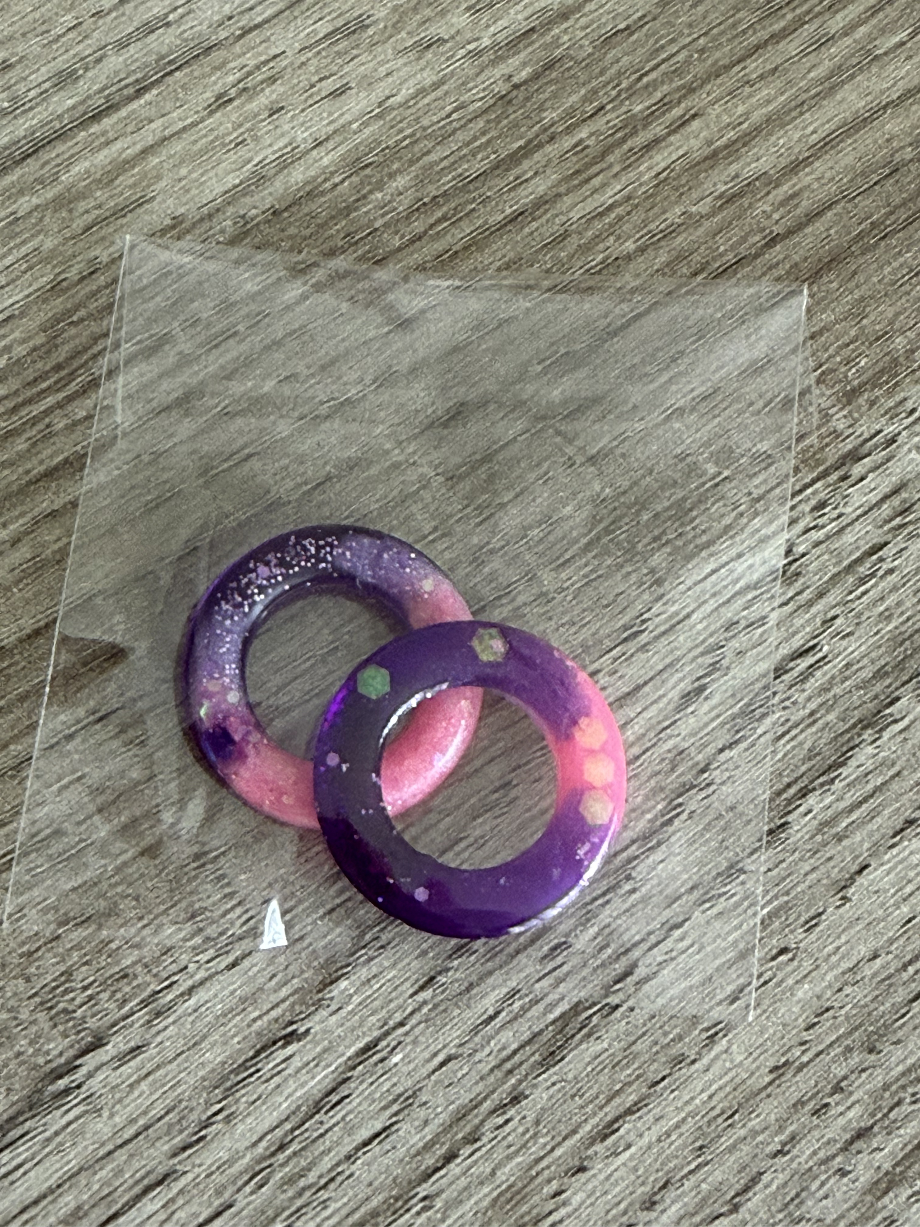 Pampilles cercle rose et violet