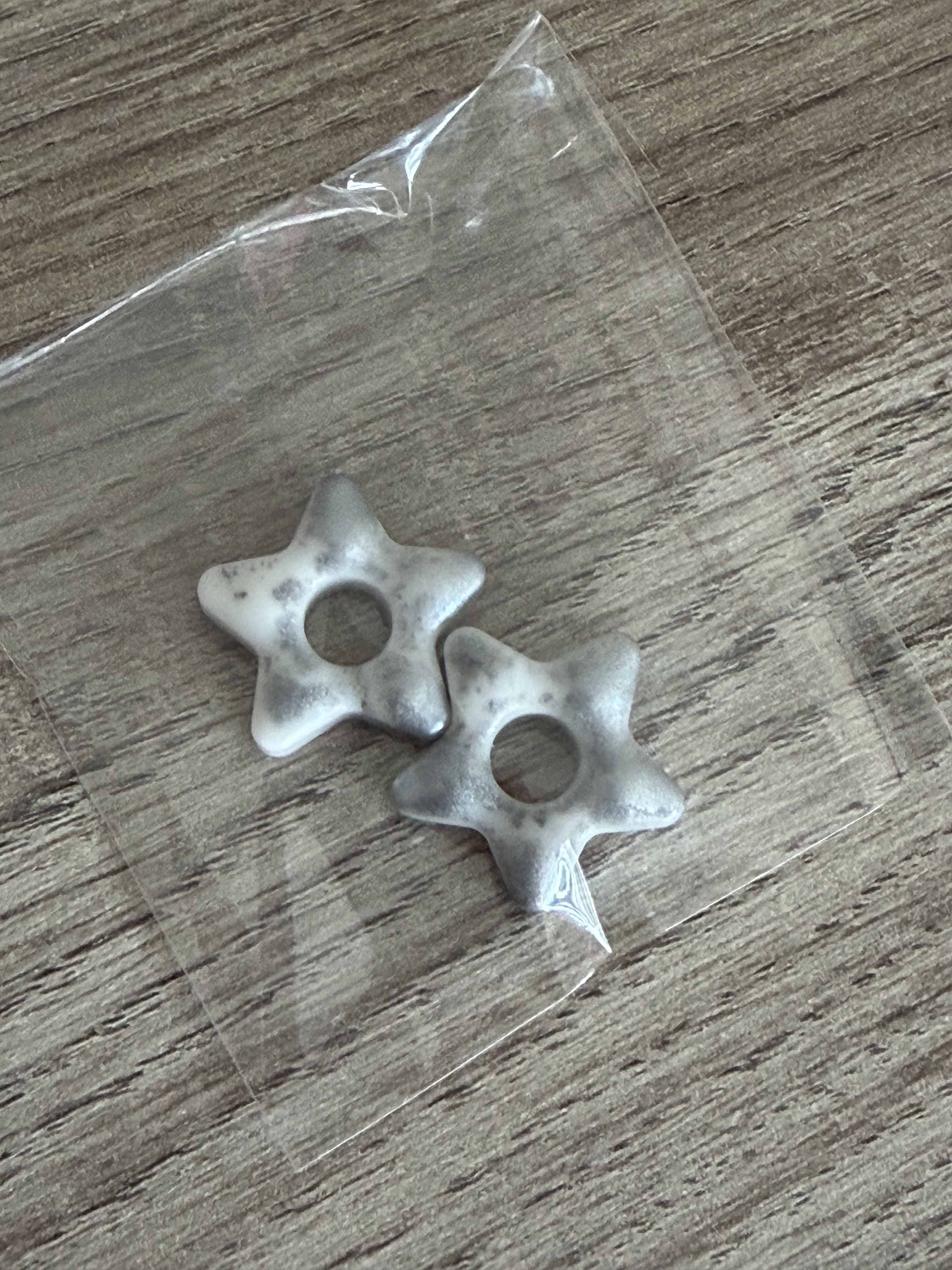 Pampilles étoile blanche et argent