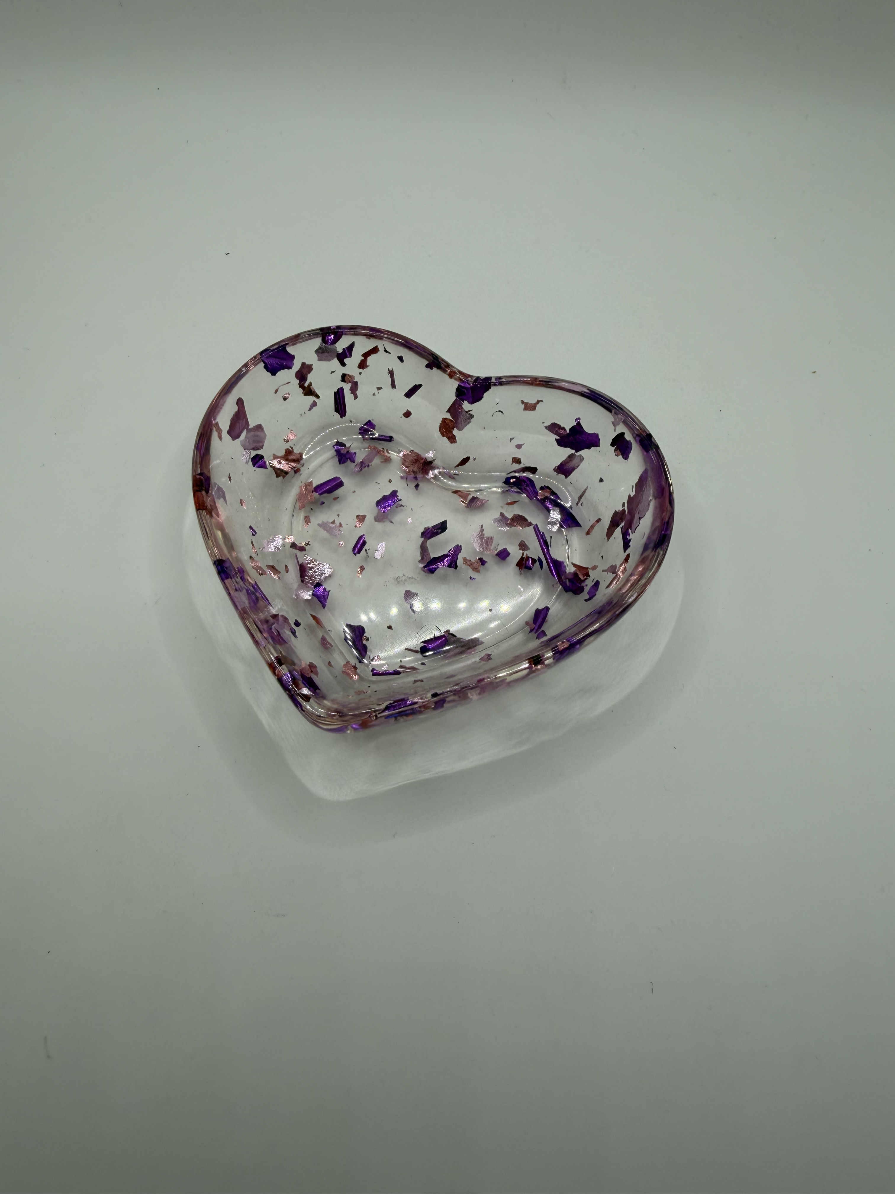 Coeur 8cm - feuille mauve violette