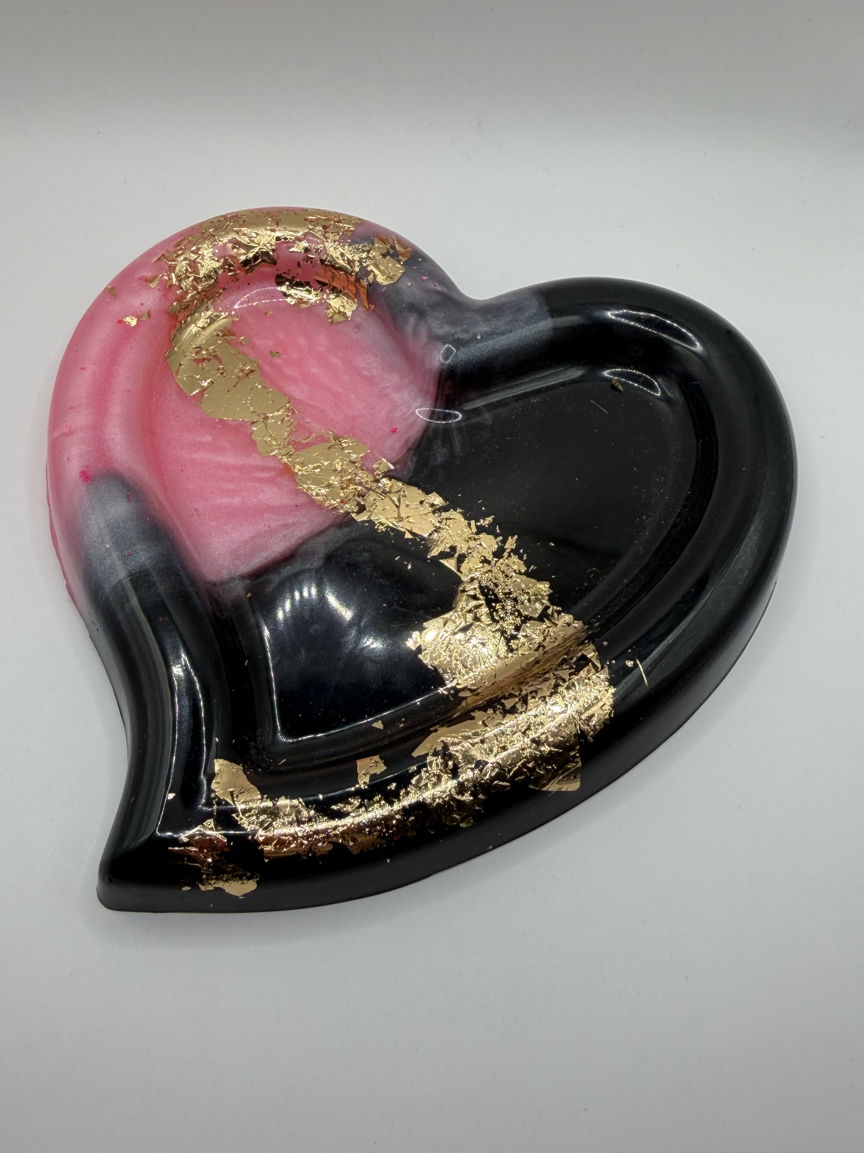 Coeur 15cm - noir rose or