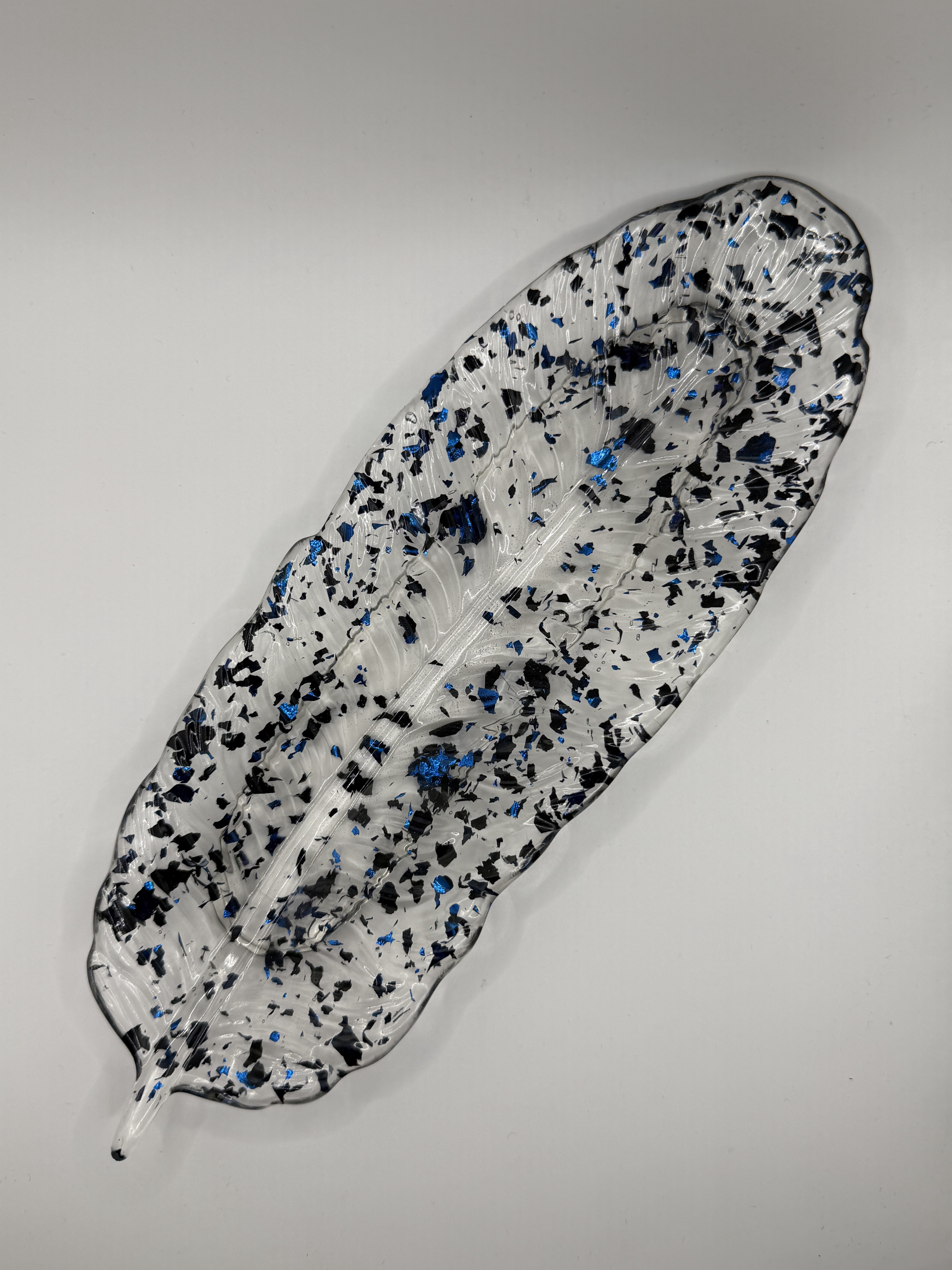 Plume - feuille bleue