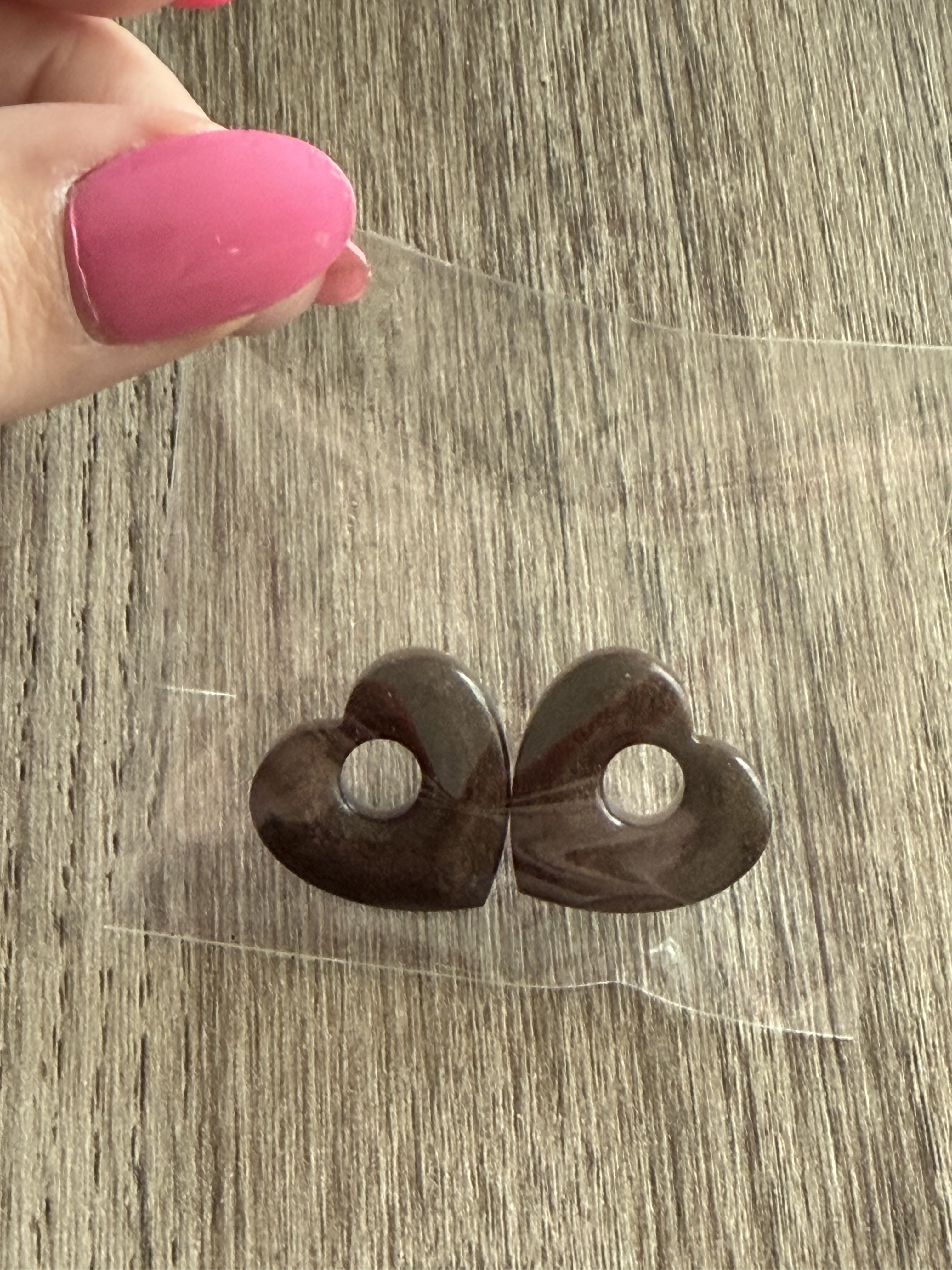 Pampilles coeur marron
