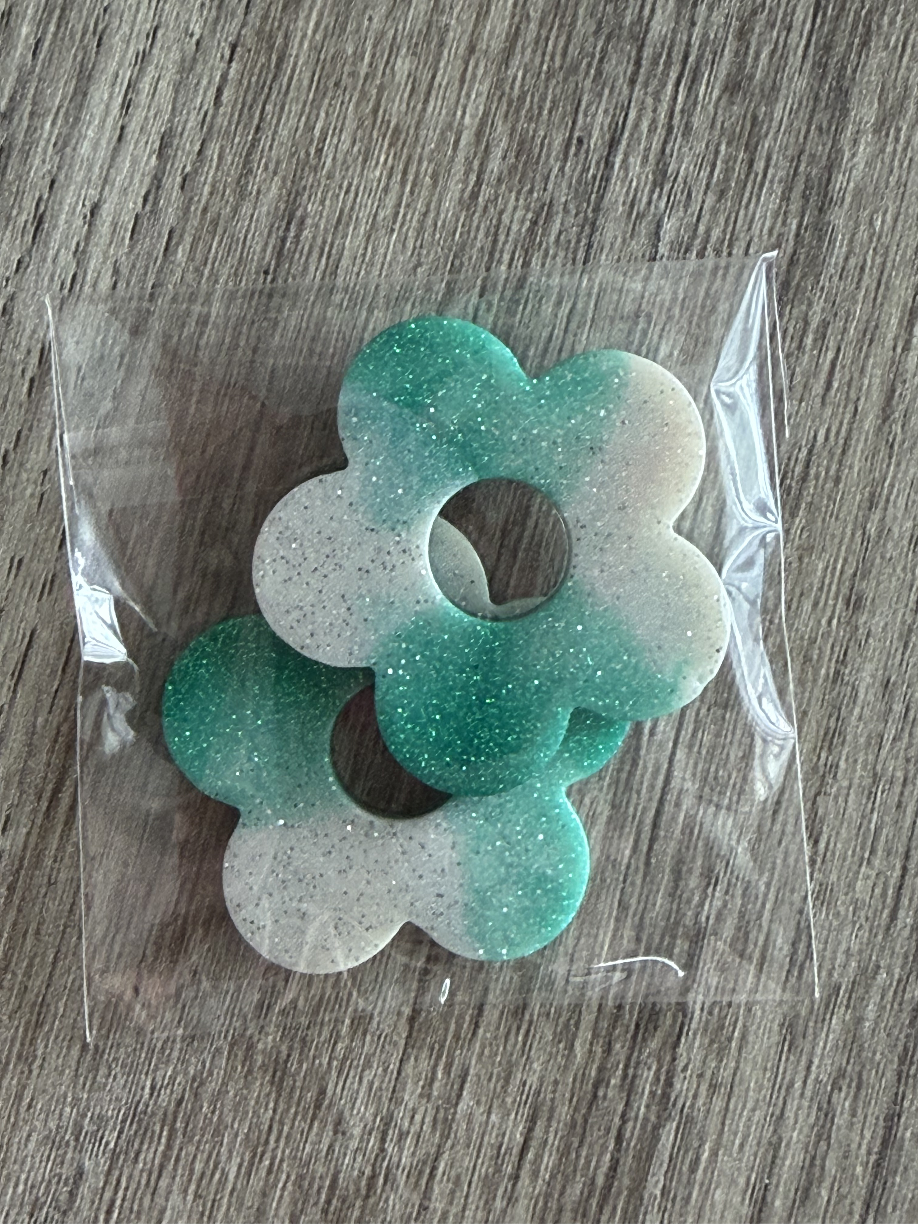 Pampilles Fleur grande verte et blanche