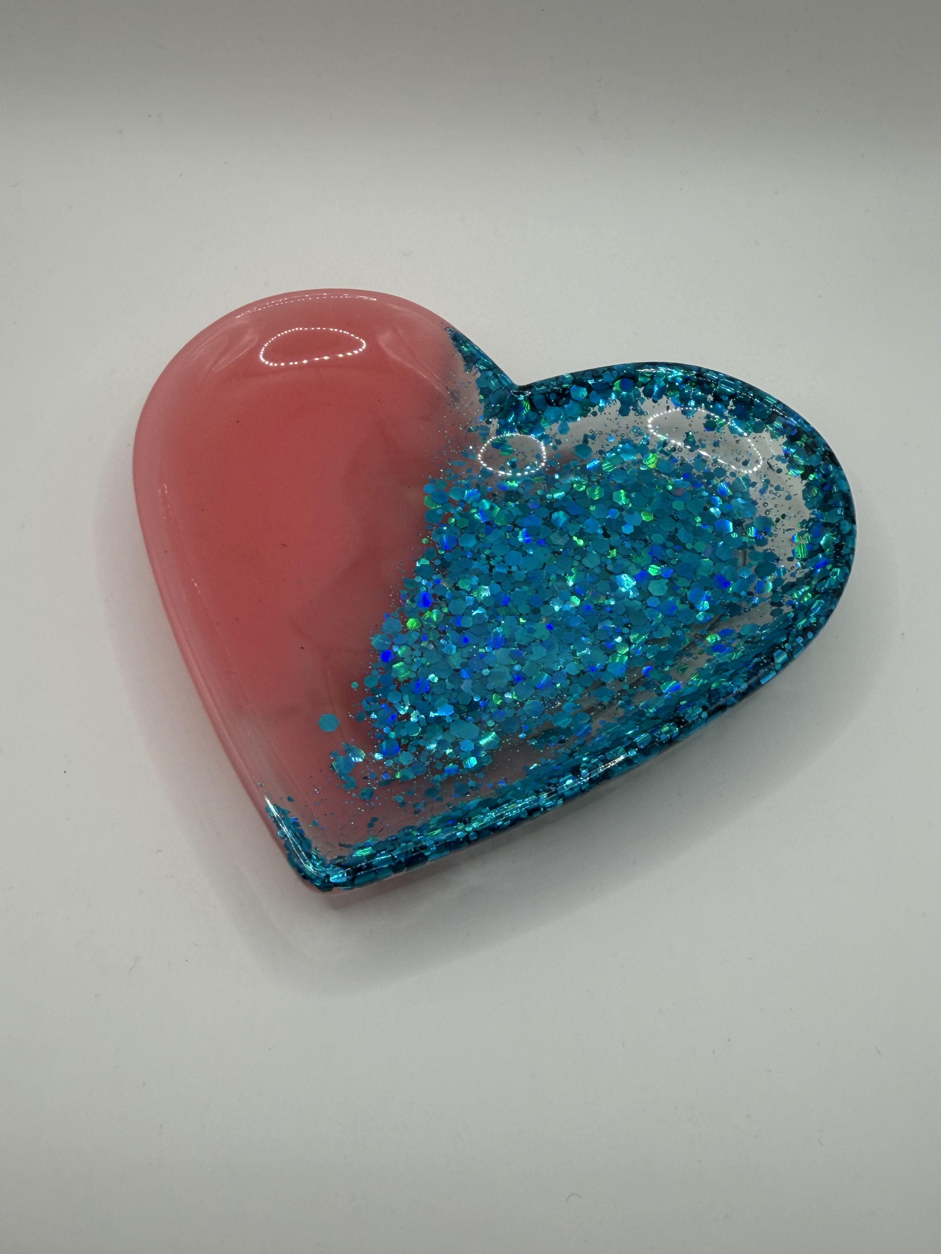 Coeur - rose paillette bleue