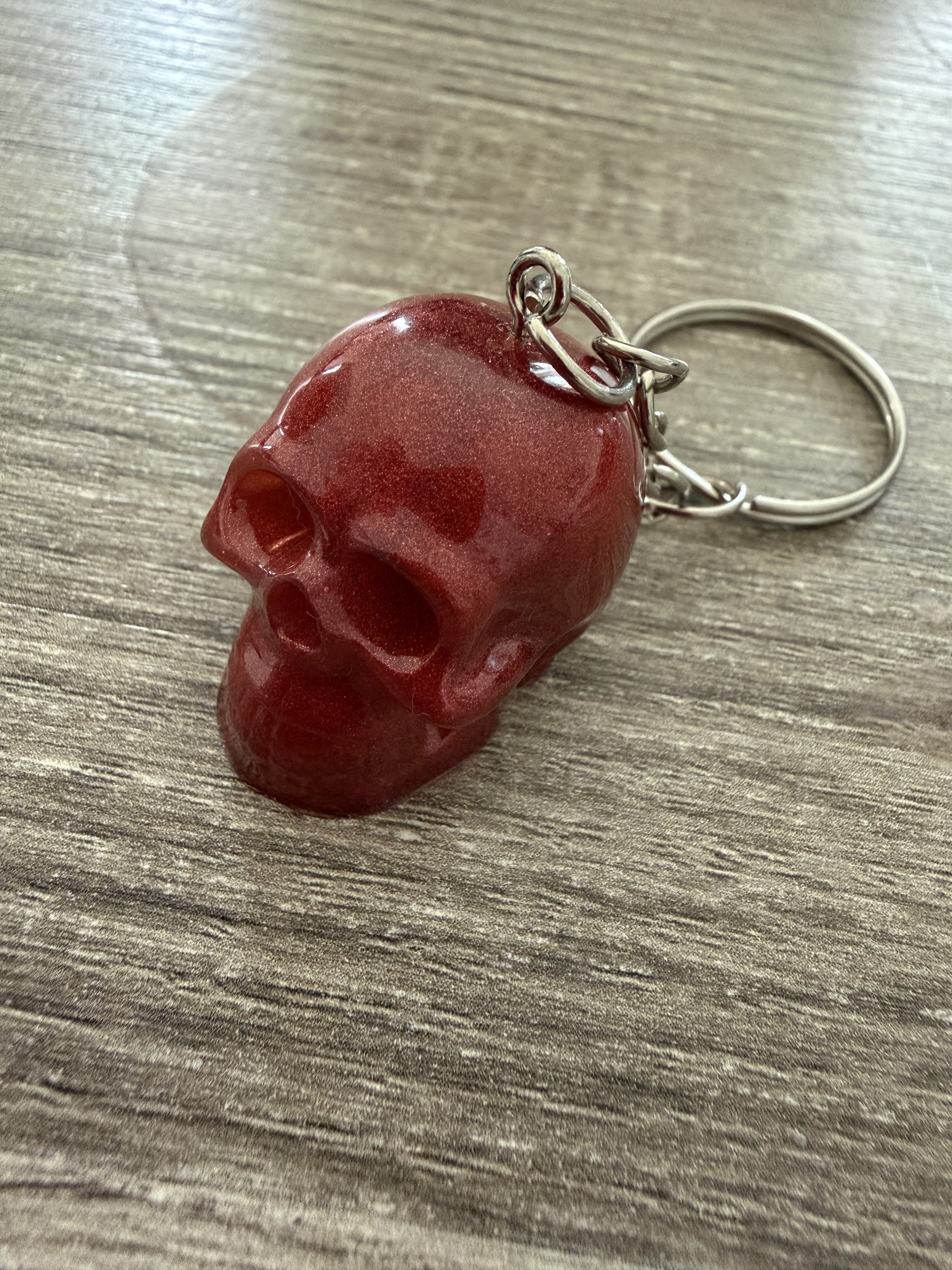 Porte clé tête de mort marron