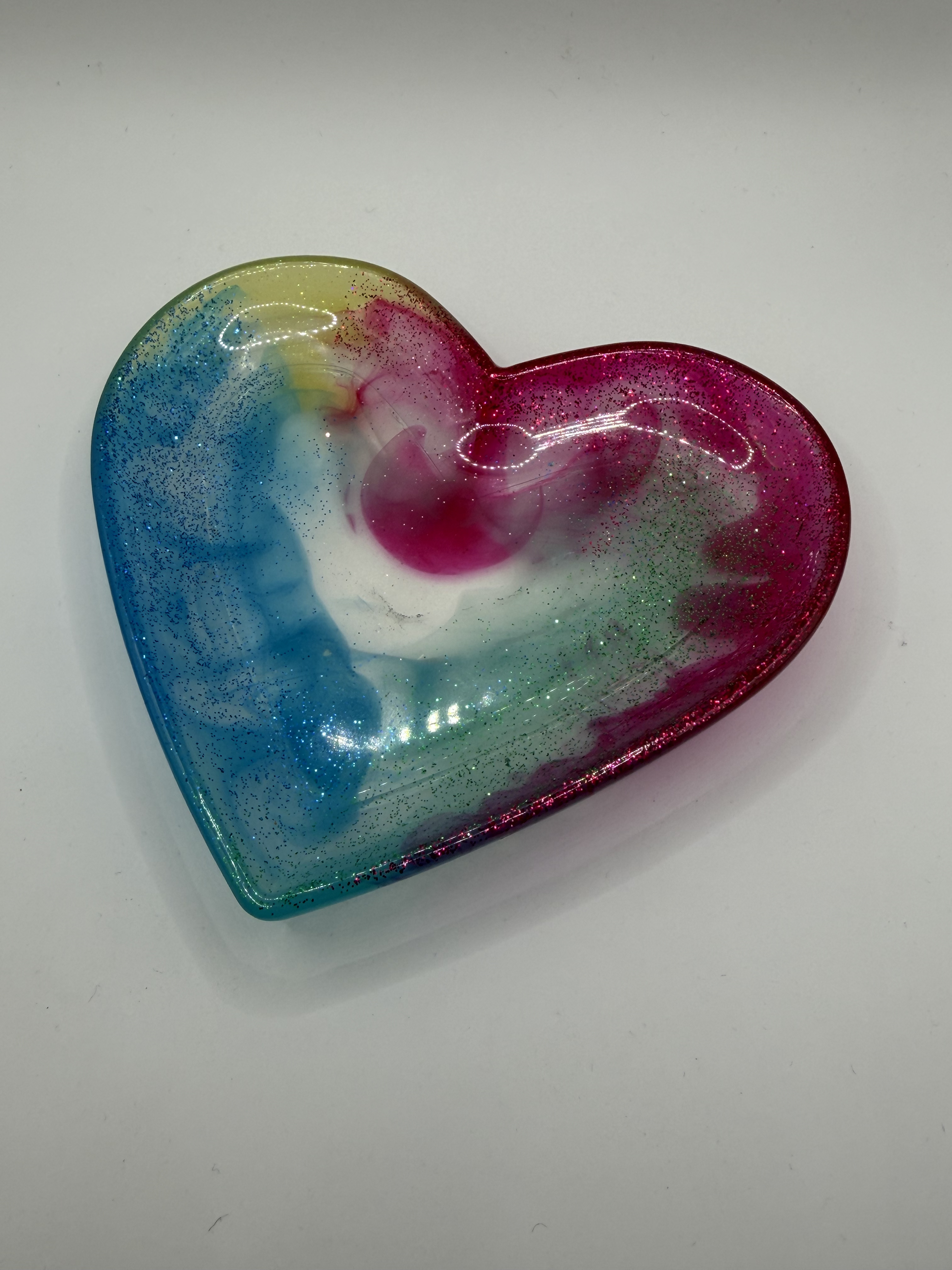 Coeur - bleu, rouge, vert, jaune