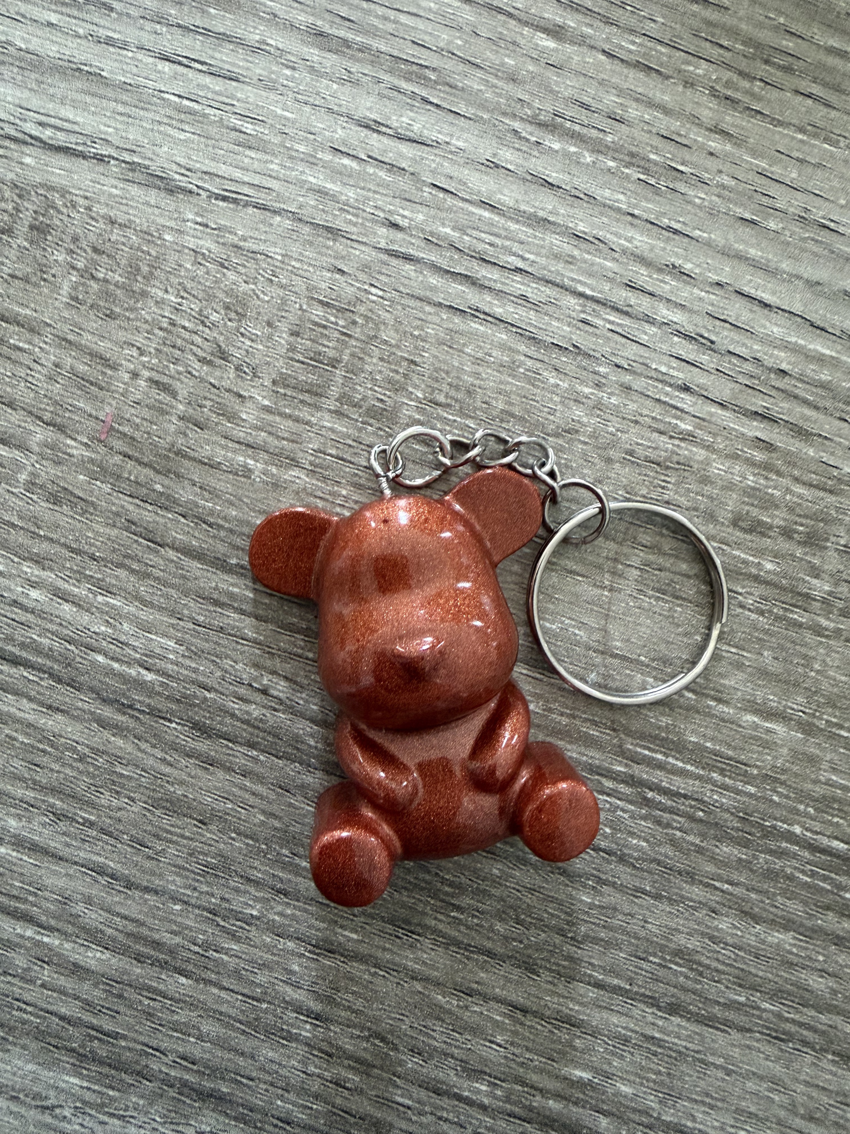 Porte clé ourson 45mm marron