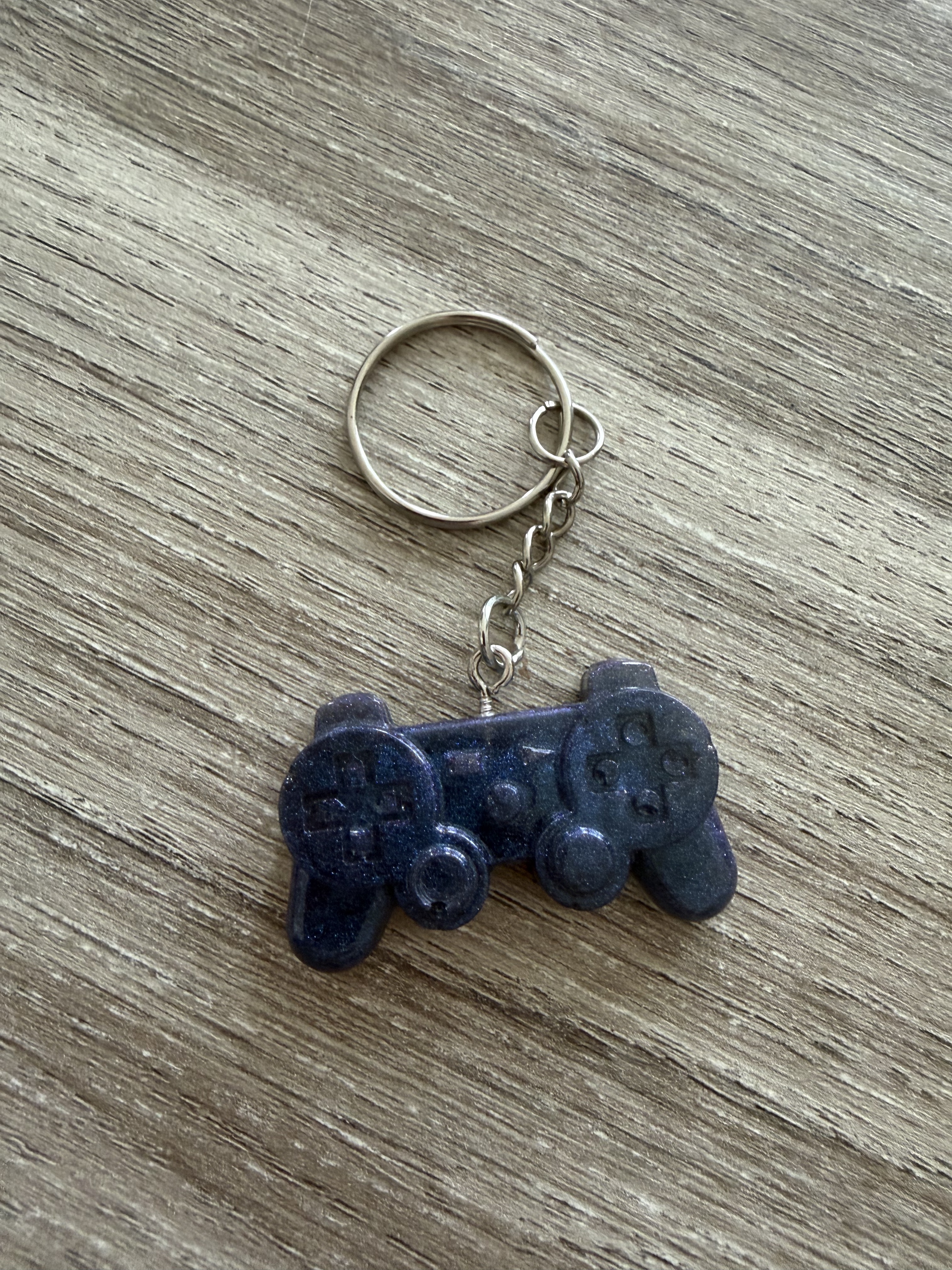 Porte clé manette 2 bleu metallisé