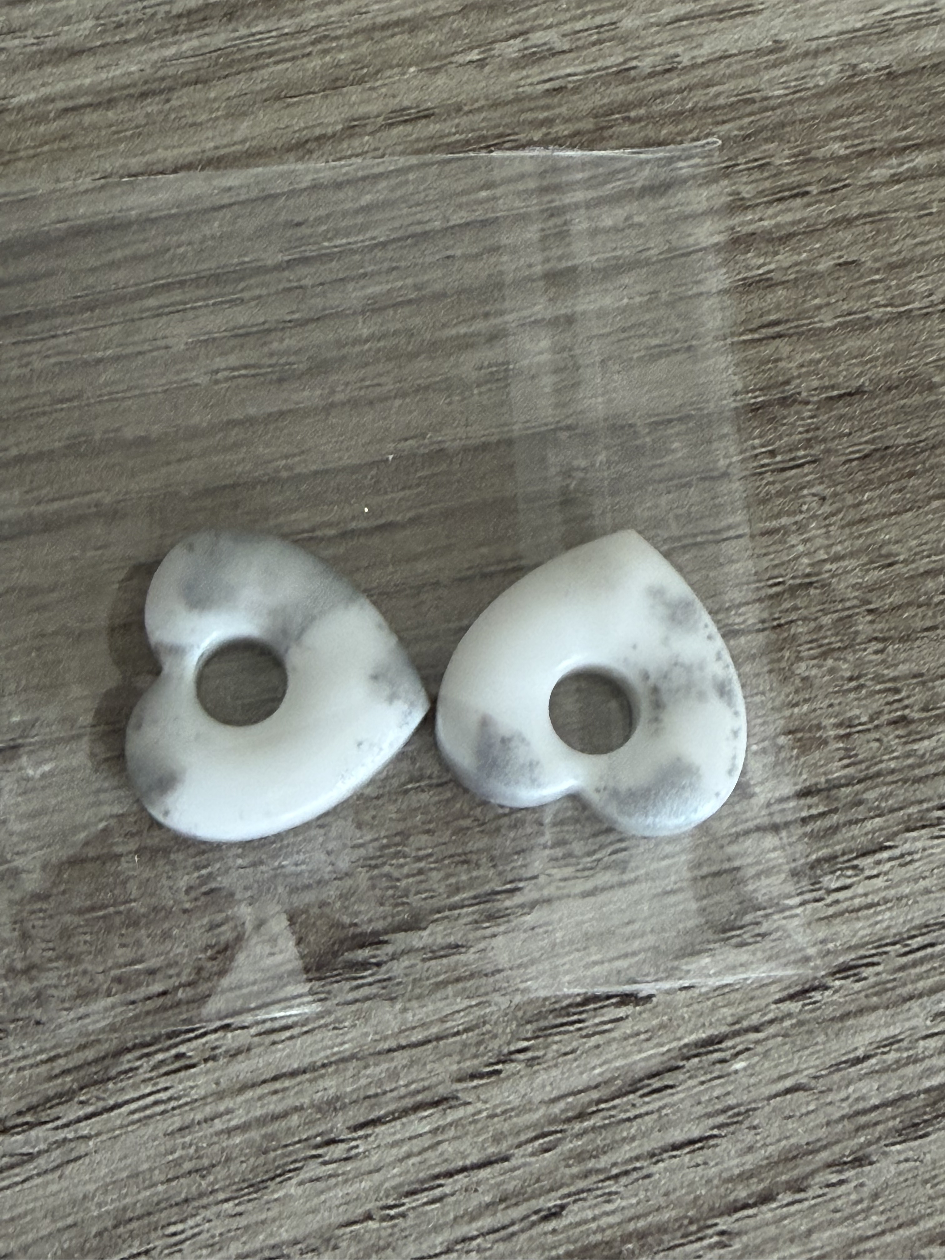 Pampilles coeur blanc et argent