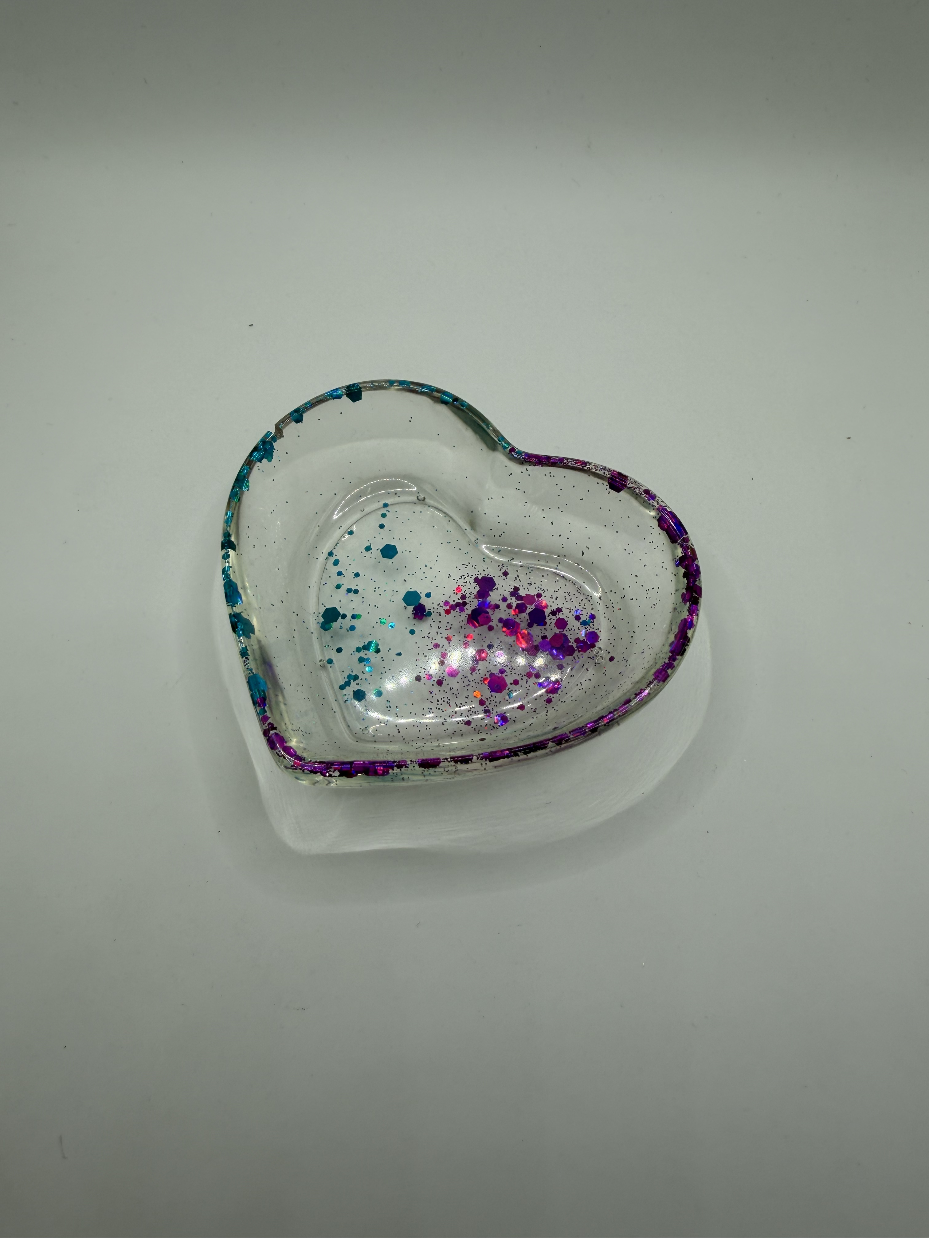 Coeur 8cm - paillette bleue violette