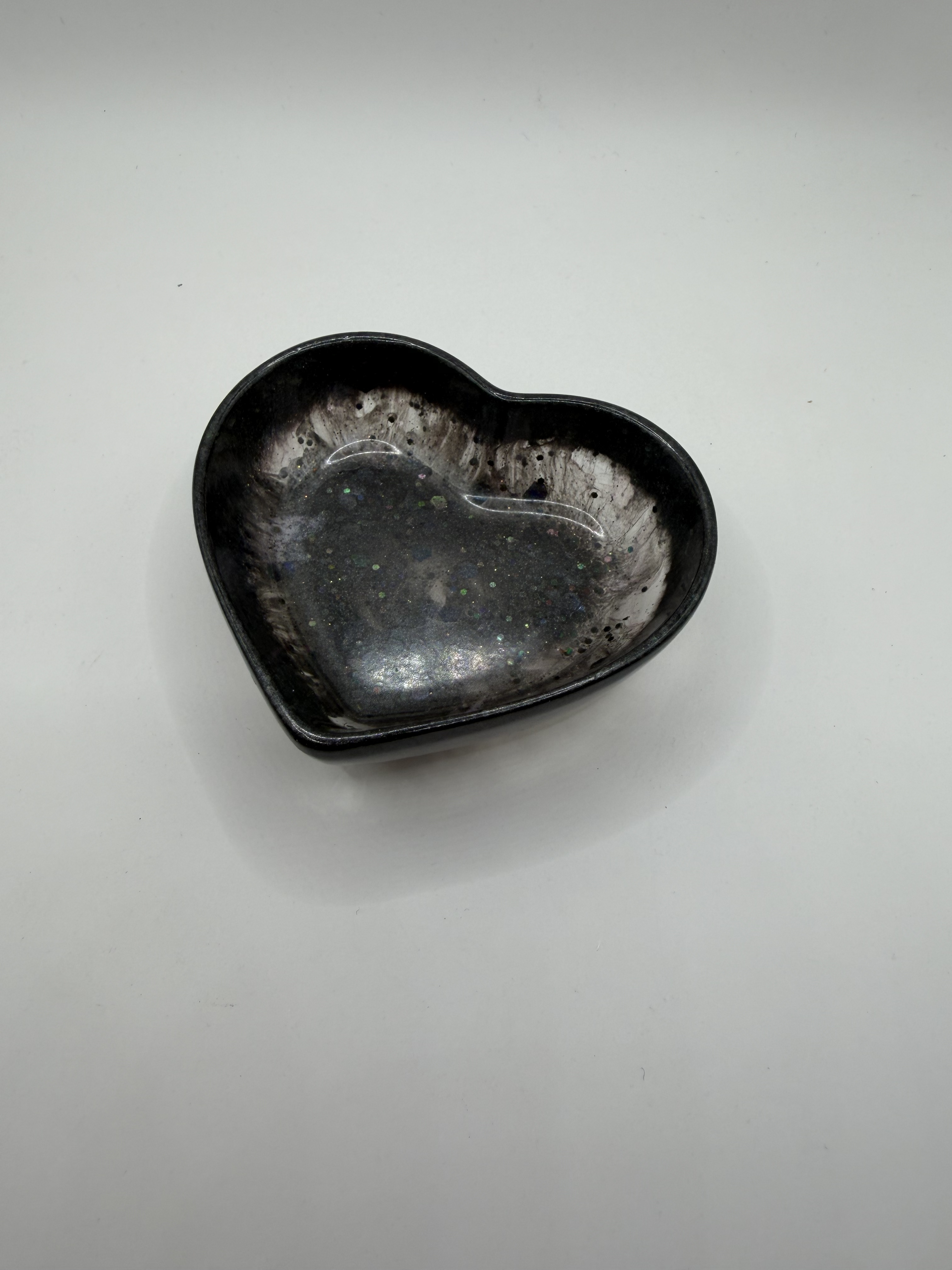 Coeur 8cm - noir paillette noire