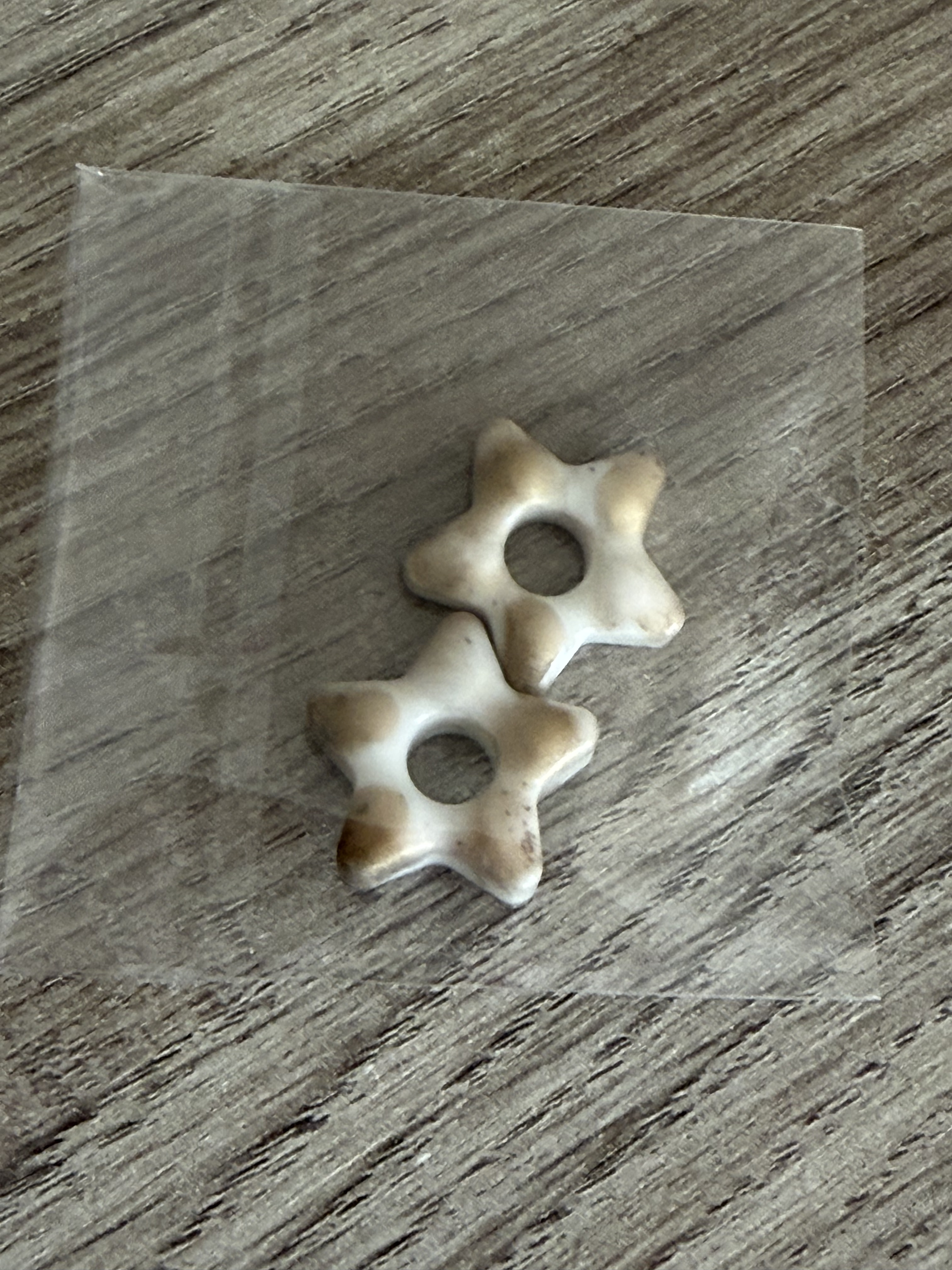 Pampilles étoile blanche et dorée