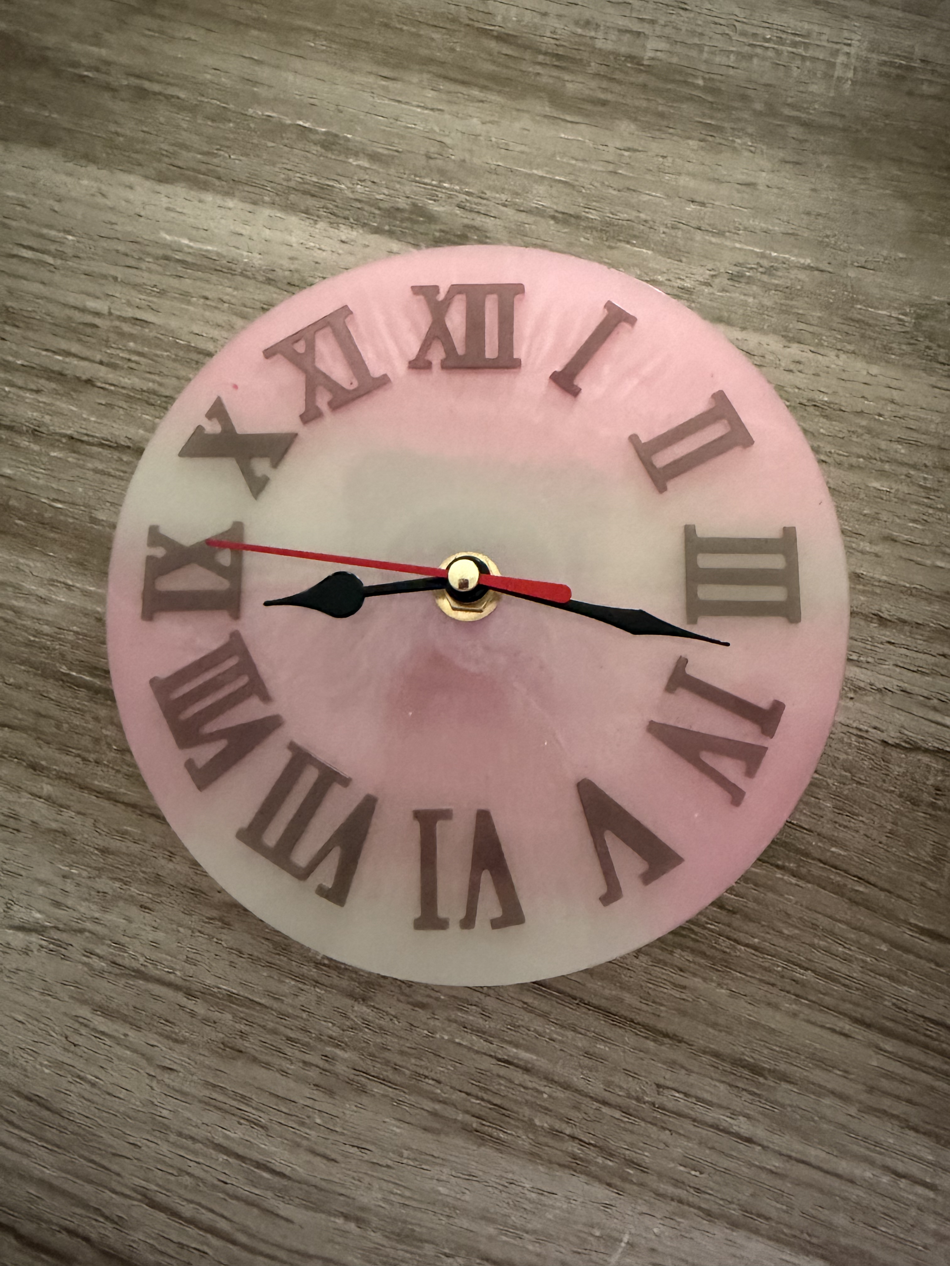 Horloge 15cm - romain - rose